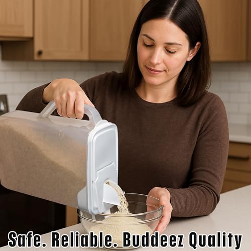 Buddeez Bulk Food Storage Container 8 Quart All Purpose Clear (White Lid) - Image 2