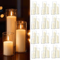 Homjoy 72 PCS Ivory White Pillar Candles with Glass Candle Holders Clear Hurricane Candle Holders Glass Cylinder Vases for Centerpieces Wedding Party, Event, Home Office (36 Candles+36 Candle Hoders) by Homjoy