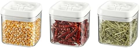 Felli Flip Tite Food Storage Container 4" Small Size Airtight Lid Lock Top, Stackable Kitchen Canister for Space Saving, Pantry Fridge Cupboard Organizer, Spice Seasoning Pet Treats Snack (0.5 qt) by Felli