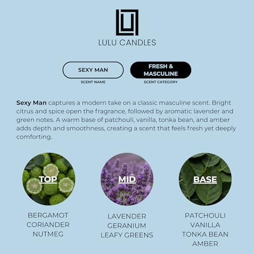Lulu Candles | Sexy Man | Luxury Scented Soy Jar Candle | Hand Poured in The USA | Highly Scented & Long Lasting (9 Oz.) - Image 2