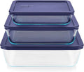 Pyrex Simply Store (3-Pack) Rectangular Glass Food Storage Containers Set by Pyrex