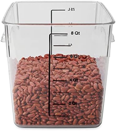 Rubbermaid Commercial Products Space Saving Food Storage Container, 8-Quart, Clear,-40 F to 121 F Temperature Range, Best use for Restaurant Kitchens/Wet and Dry Food/Meats/Pasta,Lid not included - Image 3