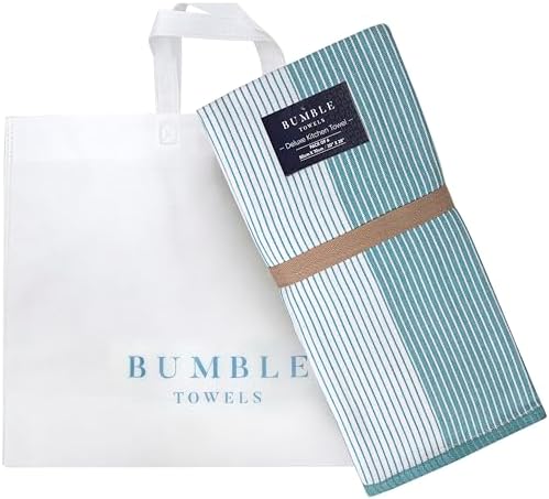 Premium Kitchen Towels 6 Pack 100% Cotton, 20"x28" Dish Towels - Aqua - Image 6