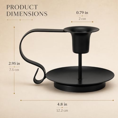 Black Taper Candle Holders Set of 2, Iron Candlestick Holders - Image 2