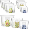 Reusable Storage Bag, 8 Pack 100% Silicone Food Storage Bags Stand Up Silicone Zip Lock Bags for Food Container, Freezer Microwave Oven Dishwasher Safe, 4 Medium 2 Small 2 Extra Small, Translucent by Annaklin