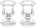 Romadedi Glass Taper Candle Holders, Clear, Pack of 2 by ROMADEDI