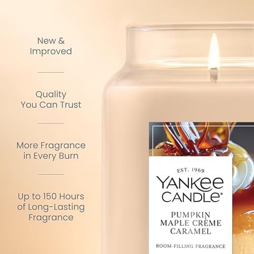 Yankee Candle Pumpkin Maple Crème Caramel Scented Candle, 22oz Large Jar - Image 3