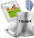 60pcs 1 Quart Mylar Bags for Food Storage - ExtraThick 10 Mil - Smell Proof Mylar 1 Quart - Stand-Up Zipper Pouches 7" x 10" - Small Bags for Food Storage - Heat Sealable by RELIABLEMYLARBAGSFORLONGTERMFOODSTORAGE