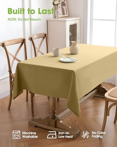 Pureegg Rectangle Linen Tablecloth Waterproof & Stain Resistant, Wrinkle-Free Table Cloth Adds Elegance and Protection, Ideal for Dining, Party, Wedding and Outdoor, 52 x 70 Inch, Coffee - Image 4