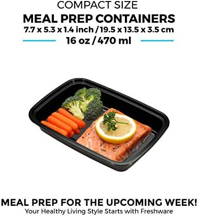 Freshware Meal Prep Containers 1 Compartment Food Storage Containers with Lids, Bento Box, BPA Free, Stackable, (16 oz), 150 count (Pack of 1) - Image 5