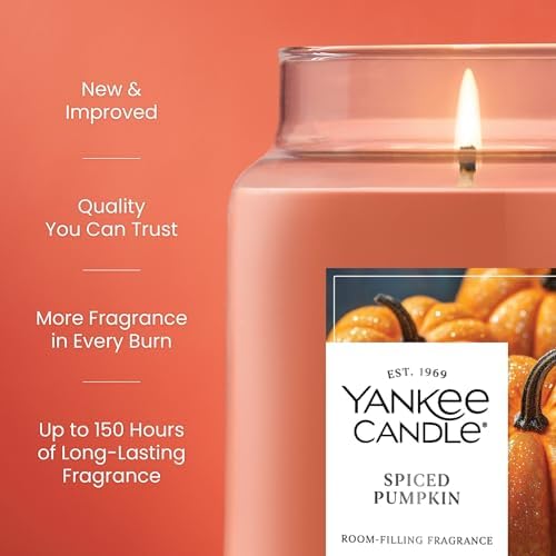 Yankee Candle Spiced Pumpkin, Fall Scented Candle, 22oz Large Jar with up to 150 Hour Burn Time, Giftable (Pack of 4) - Image 3