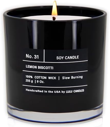 Lulu Candles | Lemon Biscotti | Highly Scented Candles for Home | Soy Blend Jar Candle with 100% Cotton Wick | Slow Burning (9 Oz.) - Image 2