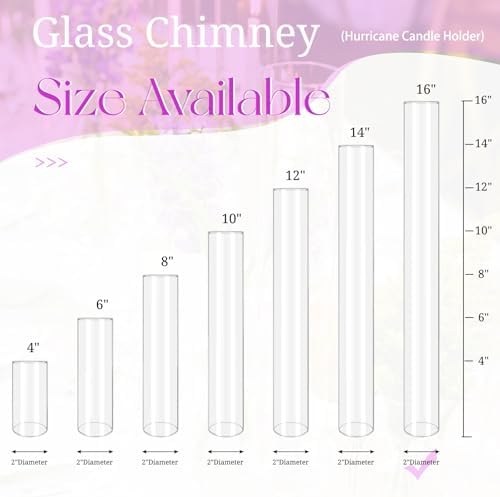 24 Pcs Hurricane Candle Holder Sleeve, H:16" D:2" Clear Glass - Image 5