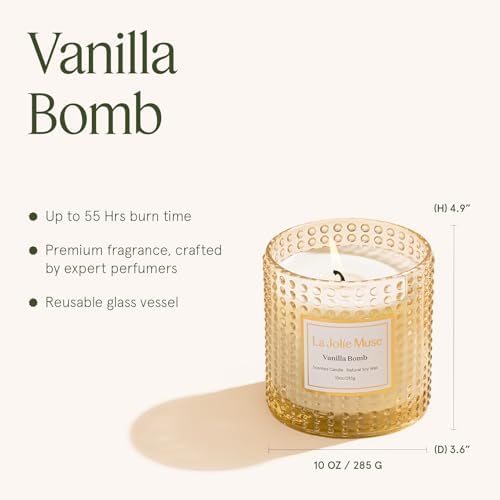 LA JOLIE MUSE Vanilla Zest Scented Candles for Home, Natural Soy, 55 Hrs - Image 5