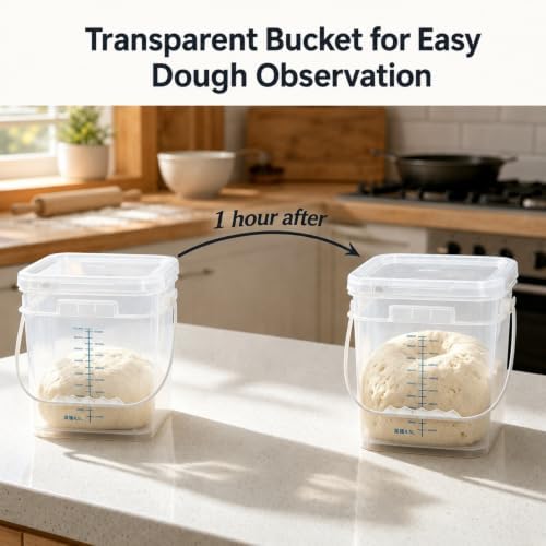 ASEVAT 2 Pack 1 gallon (4L/4.2 Qt) Square Food Storage Containers with Lids & Scoops, BPA-Free Pantry Organizer Bins for Flour, Rice, Sugar, Cereal & Pasta, Clear Graduated Stackable Dry-Goods Storage - Image 6
