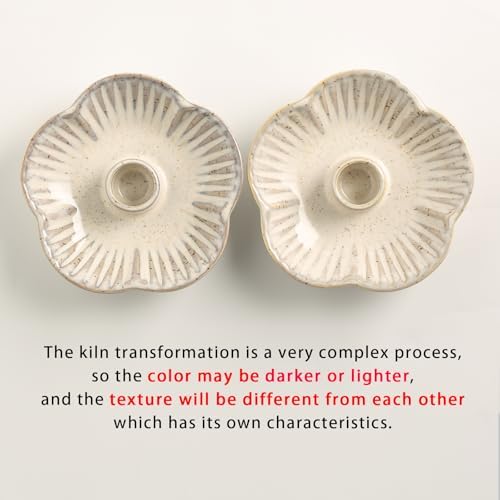 Ceramic Taper Candle Holder, 4.72 in Polished Round Base Tray - Image 5