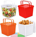 Bucket with Lid - 4 Packs Square Clear Plastic Storage Containers, Food Safe with Handle, Airtight Pressure Lids for Kitchen & Home (Mixed Colors, 1.3 gal) by UMETASS