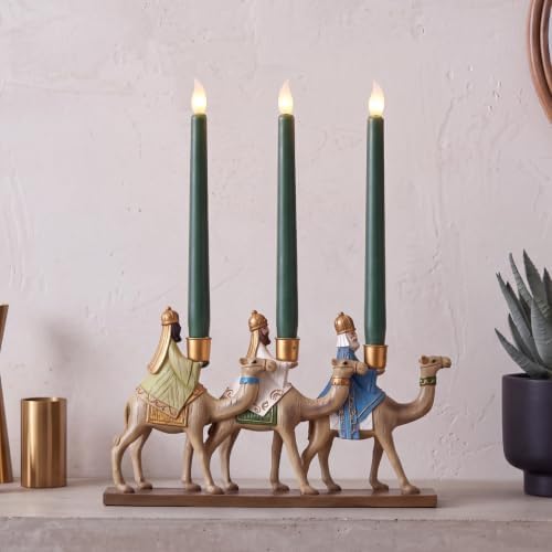 Christmas Nativity Candleholders Three Wise Men Resin Candlestick Holders - Image 5