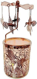 Kingnero Rotary Candle Holder Metal Spinning Windmill Candlestick Carousel Candle Tea Light Holder for Home Decoration for Mom Women Wife Children (Rose Gold Hummingbird) by kingnero