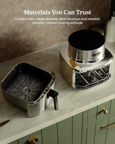 Cosori Iconic Stainless Steel Air Fryer, 6.5Qt, PFAS Free Ceramic Coating - Image 3