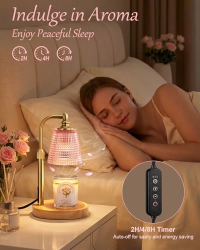 Candle Warmer Lamp with Timer, Birthday Gifts for Women,Pink Dorm Decor - Image 5