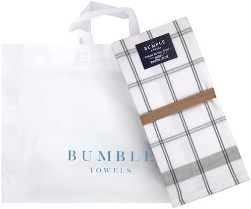 Premium Kitchen Towels 6 Pack 100% Cotton, 20"x28" Dish Towels - Grey Check - Image 6