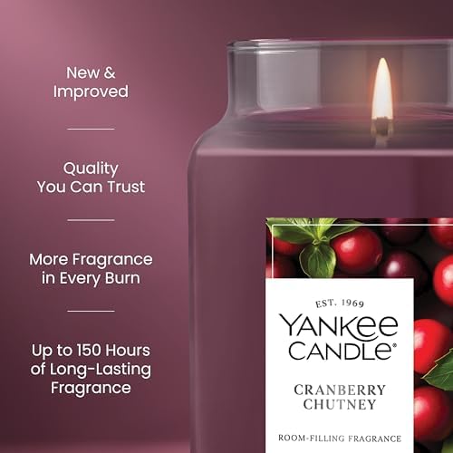 Yankee Candle Cranberry Chutney Scented Candle, 22oz Large Jar - Image 3