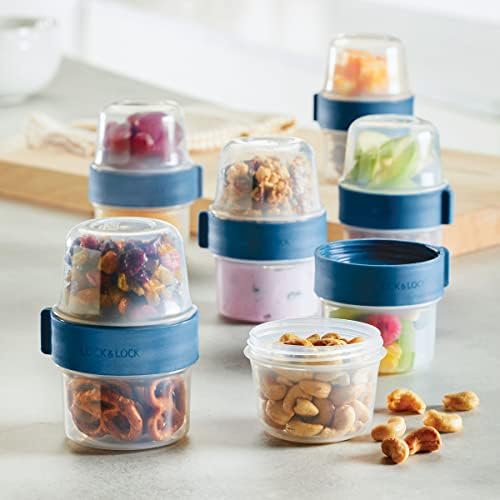 LOCK & LOCK LocknLock Easy Essentials Twist Two Way Container Food Storage Bin, BPA-Free/Dishwasher Safe, 12-Piece Set, Clear - Image 5