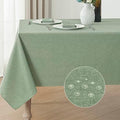 Veblandy Rectangle Tablecloth Linen Textured Waterproof & Stain Resistant Table Cloth Wrinkle Free Decorative Fabric Farmhouse Table Cover for Dining/Party/Buffet/Wedding, 60 x 84 Inch, Sage Green by Veblandy