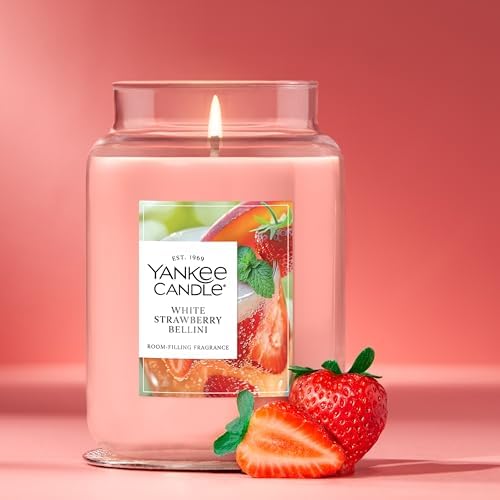 Yankee Candle White Strawberry Bellini Scented Candle, 22oz Large Jar - Image 4