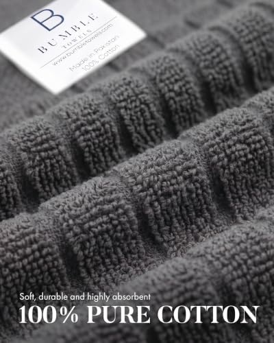 Bumble Dish Cloths (6-Pack), 100% Cotton Kitchen Towels, 12"x12" - Gray - Image 4