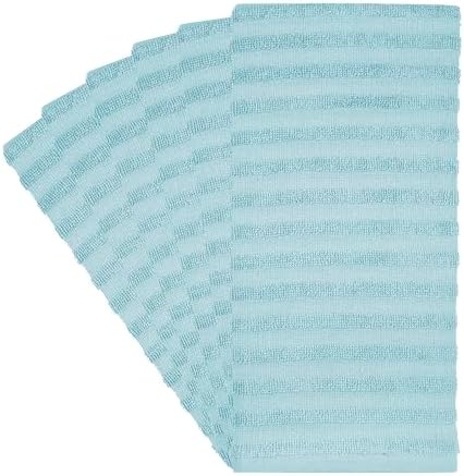 Premium Kitchen Towels 6 Pack 100% Cotton, 20"x28" - Aqua Solid - Image 5