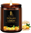 Sicilian Lemon Candles, 7oz Sicilian Lemon Scented Candle, Natural Soy Candles for Home Scented, Long Lasting with 50 Hour Burn Time, Gifts for Men Women by DLDREAMYDEWLA