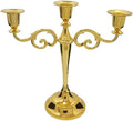 3-Arm Metal Candelabra Candle Holder Table Centerpiece, Gold by Viscacha