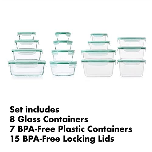 OXO Good Grips 30-Piece Plastic and Glass Food Storage Container Set - Teal - Image 2