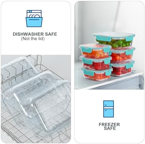 KOMUEE 10 Pack Glass Food Storage Containers with Lids, Green - Image 3
