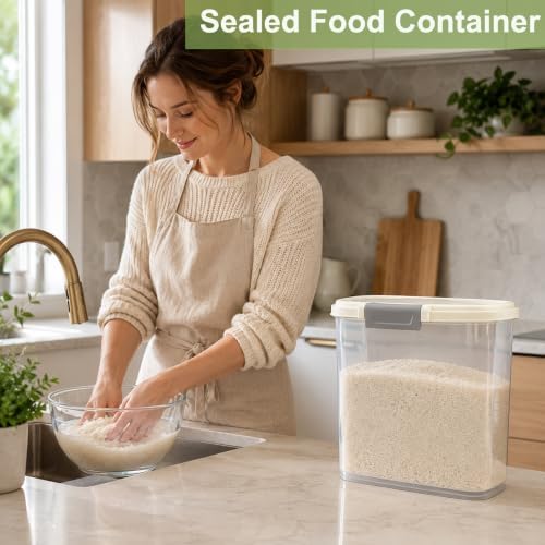 Large Rice Storage Container 15-20 Lbs, Tall Flour Container Dry Food Bin - Image 5