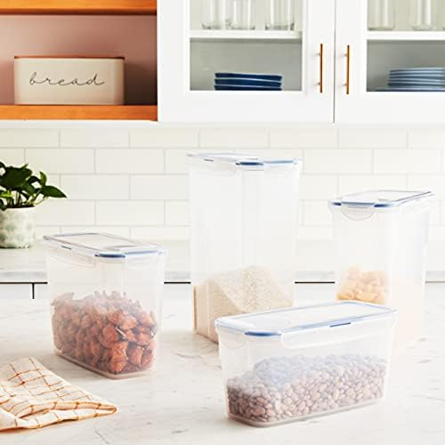 Lock & Lock Easy Essentials Food Storage Bin Set for Pasta, Flour, Sugar/Airtight Container Lids/BPA-Free/Dishwasher Safe, 8 Piece - Clear - Image 5