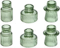 Vixdonos Taper Glass Candlestick Holders Tealight Candle Holders for Table Centerpieces, Wedding Decor and Dinner Party (6 Pcs, Green) by Vixdonos