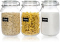 CHEFSTORY 50oz Glass Food Storage Jars with Airtight Clamp Lids, 3 Pack by Chefstory