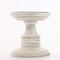 Hosley White 5 Inch High Wooden Pillar Candle Holder Country Style. Ideal Gift for Wedding Party Home Spa Reiki Aromatherapy LED Votive Candle Gardens W1 by HOSLEY