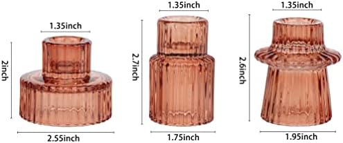 Vixdonos Glass Candlestick Holders Tealight Candle Holders for Table Centerpieces, Wedding Decor and Dinner Party (6 Pcs, Reddish Brown) - Image 2