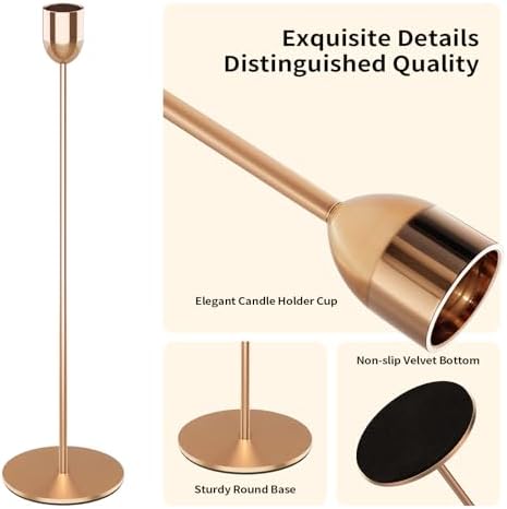 ChefBee 3PCS Gold Tall Taper & Pillar Candle Candlestick Holder - Image 3