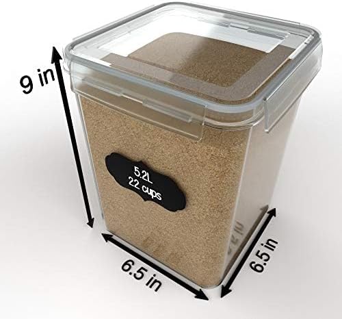 Simply Gourmet Airtight Flour and Sugar Containers with Lids – 3 Piece Kitchen Pantry Organization Set, BPA-Free Clear Plastic, Stackable Canisters for Baking Ingredients, Rice, Snacks, Cereal - Image 3