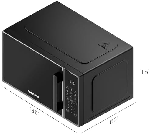 Chefman Countertop Microwave Oven 0.9 Cu. Ft., 900 Watts with 10 Power Levels, 6 Cooking Presets with One-Touch Express Cook, Eco Mode, Child Safety Lock, & Mute Button - Black - Image 7