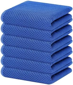 Homaxy 100% Cotton Waffle Weave Kitchen Dish Towels 6-Pack, Blueberry by Homaxy