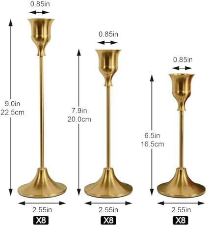 NLBTW 24 Pcs Brass Gold Candle Holder Bulks for Wedding Party Decor - Image 3