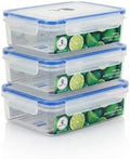 Tribello 50 oz Airtight Food Storage Containers with SnapTight Lids – Clear, Stackable, BPA-Free Meal Prep Containers for Kitchen, Freezer & Pantry Storage – 3-Pack by Tribello