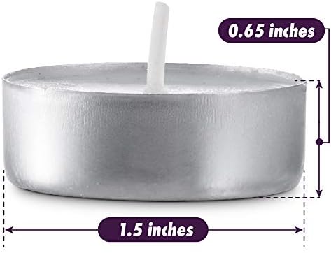 MontoPack Unscented Tea Light Candles 45 Pack | 4 Hours, White, Smokeless, Dripless Small Votive Paraffin Tealights | Long-Lasting for Home, Shabbat, Weddings, Events, Emergencies | Mini Candles Bulk - Image 5