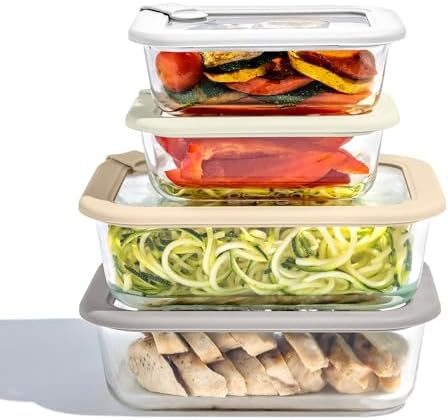 Bentgo Signature Glass Food Storage Containers with Lids, 8 Piece Set by Bentgo